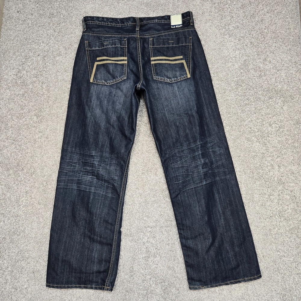 Helix Loose Straight Jeans Mens 34x30 Blue Denim Relaxed Fit N56 Y2K